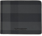 Burberry Gray & Black Check Wallet