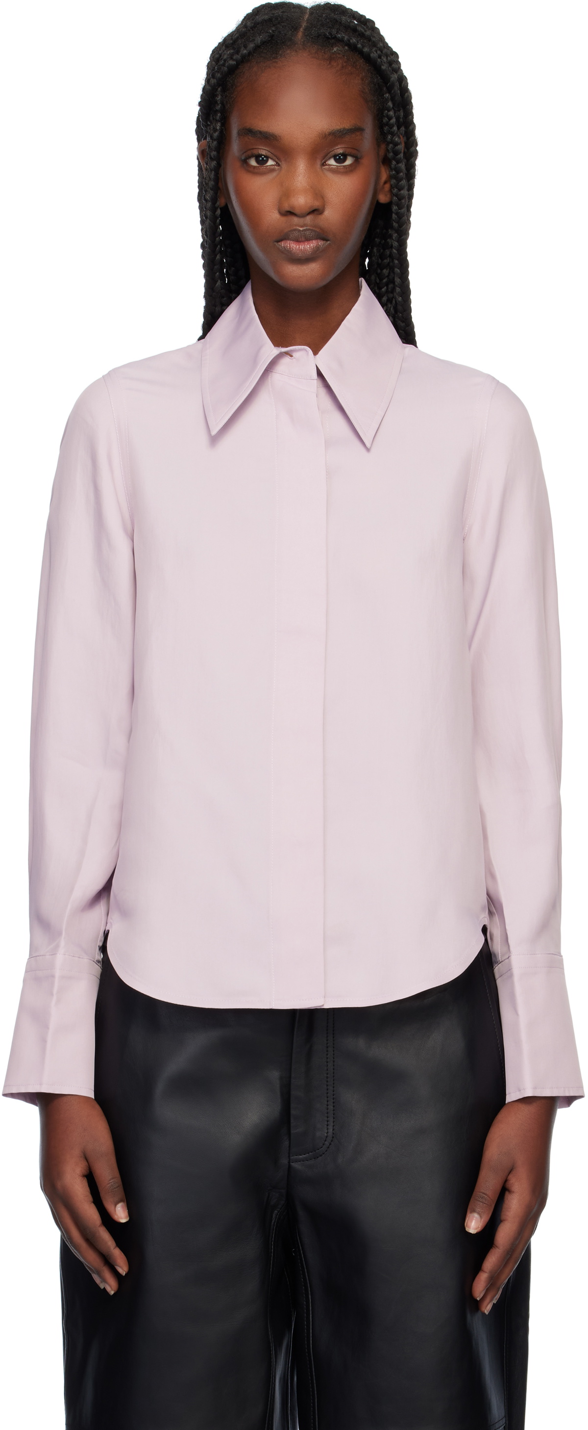 PLUS Purple Button Down Cotton Shirt main image 1
