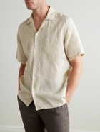 Kingsman - Drake's Convertible-Collar Linen Shirt - Neutrals