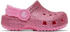 Crocs Baby Pink Classic Glitter Clogs