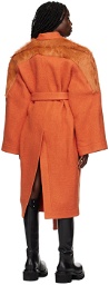 Rick Owens Orange Girdered Dagger Coat