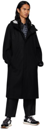 Comme des Garçons Homme Black Hooded Coat