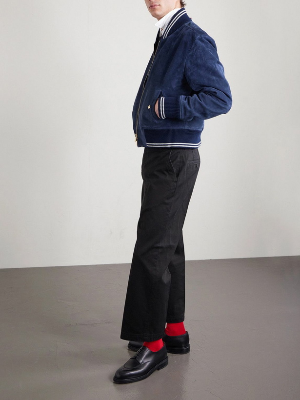 Photo: Thom Browne - Suede Blouson Jacket - Blue
