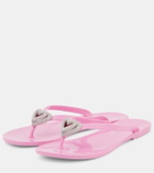 Mach & Mach Double Heart embellished thong sandals