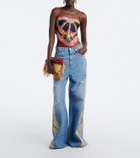 Dolce&Gabbana Carretto silk twill cropped top