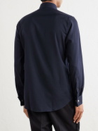 Thom Sweeney - Fly Classic-Collar Wool and Silk-Blend Shirt - Blue