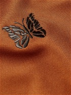 Needles - Webbing-Trimmed Logo-Embroidered Tech-Jersey Track Jacket - Orange