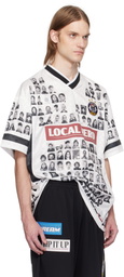 Martine Rose White Printed 'Local Hero' Football Jersey