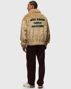 Drôle De Monsieur La Fausse Fourrure Slogan Beige - Mens - Bomber Jackets