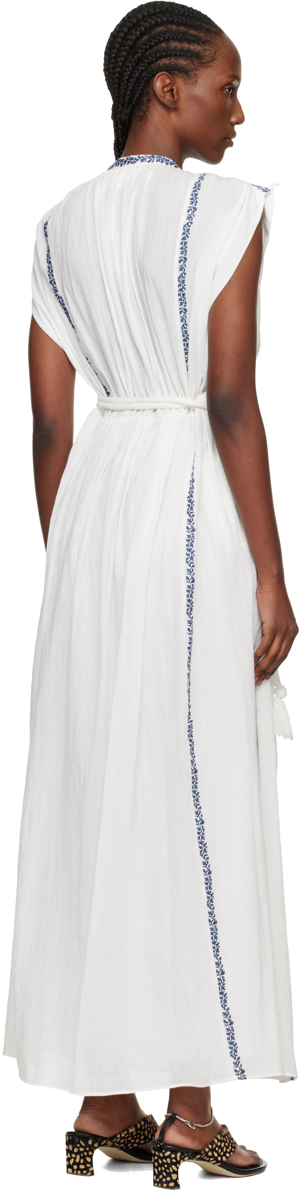 Isabel Marant Etoile White Liviane Summer Embroidered Long Dress