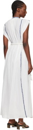Isabel Marant Etoile White Liviane Summer Embroidered Long Dress