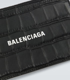 Balenciaga - Cash croc-effect leather wallet