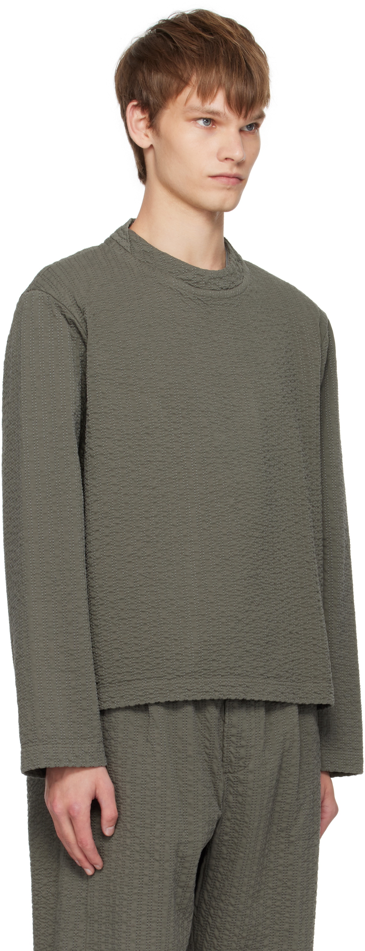 Craig Green Khaki Embroidered Linestitch Smock T-shirt