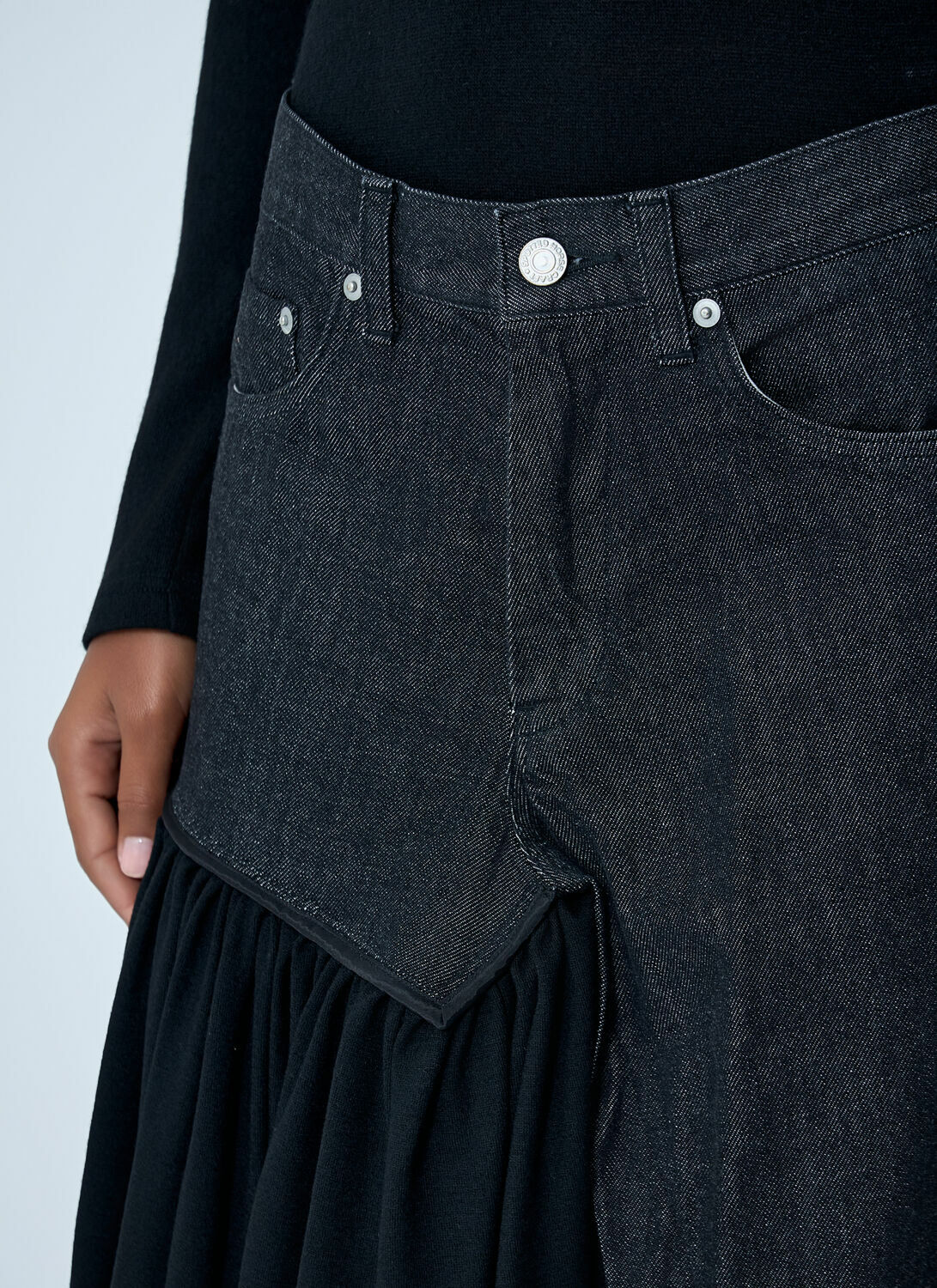 Yohji Yamamoto Cut-Off Combination Midi Skirt