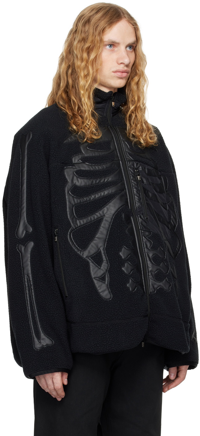 TAKAHIROMIYASHITA TheSoloist. Black Stand Up Collar Fleece Jacket 