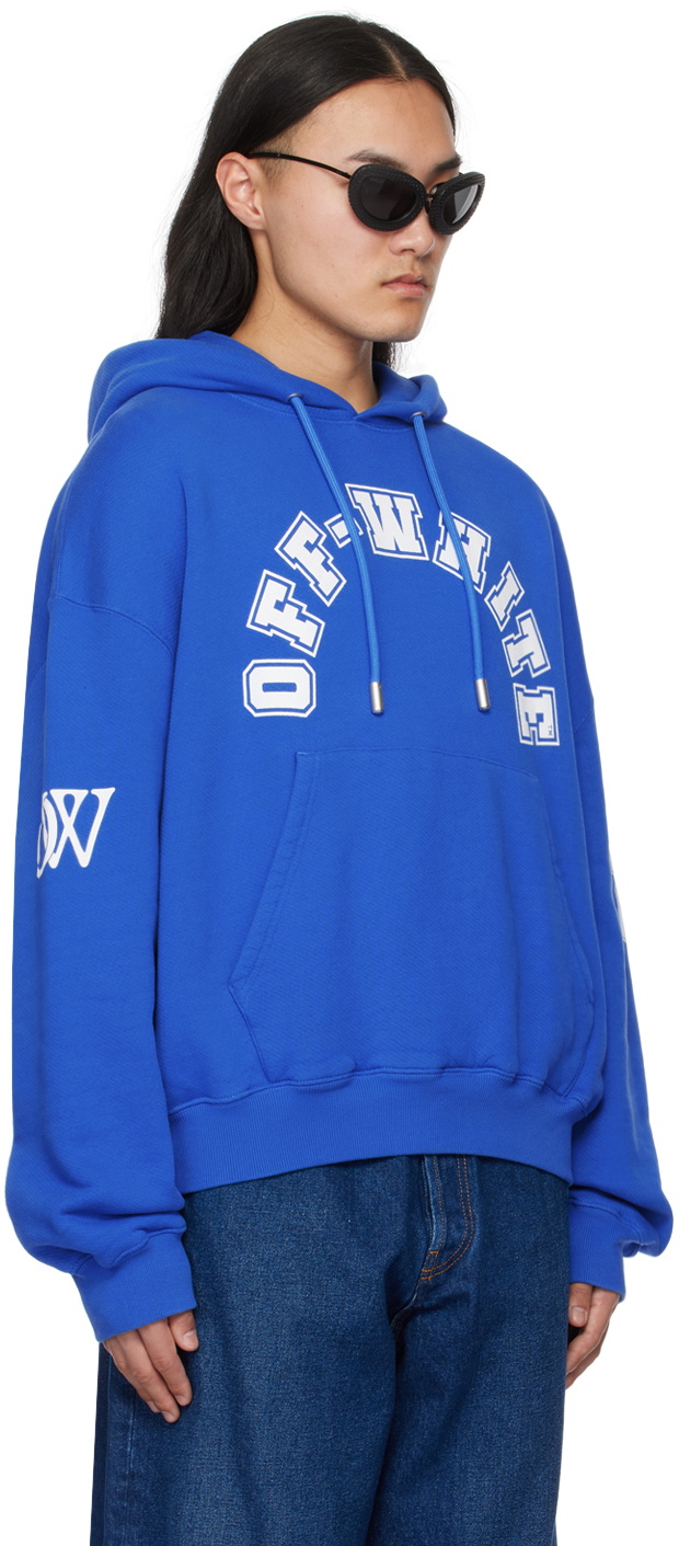 Off-White Blue Football Over Hoodie Off-White Off-White Blue Football Over Hoodie Off-White
