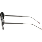 Thom Browne Black Acetate & Titanium Aviator Pilot Sunglasses