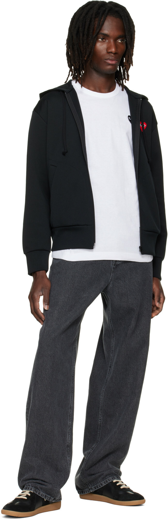 COMME des GARÇONS PLAY Black Heart Emblem Zip Hoodie