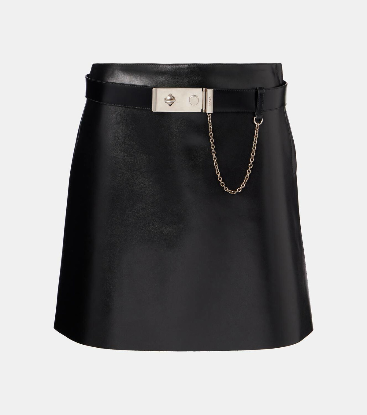 スカート PRADA Leather Skirt IT40 Prada mirrror-embroidered leather skirt - The AP Archive