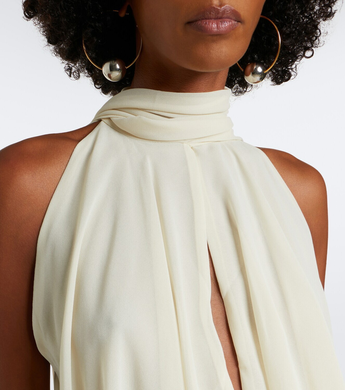 De La Vali Cruz draped chiffon maxi dress