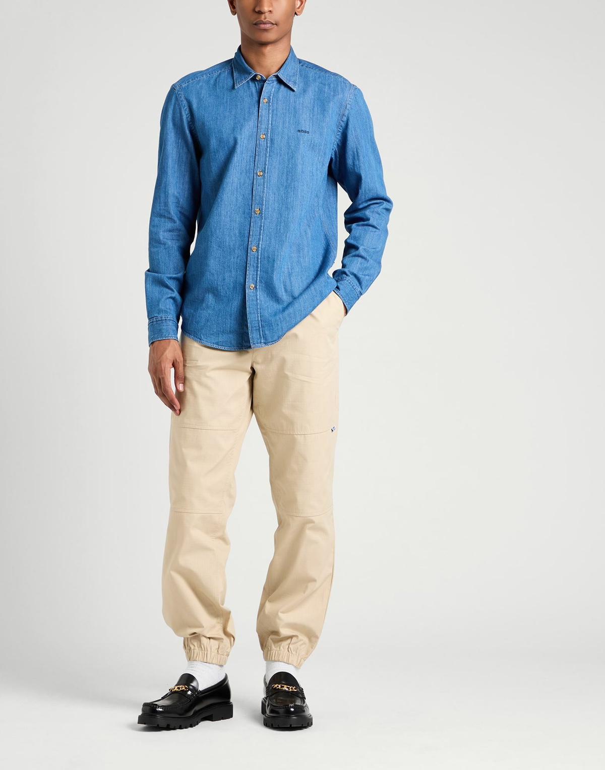 Boss Mens Denim shirt in Blue