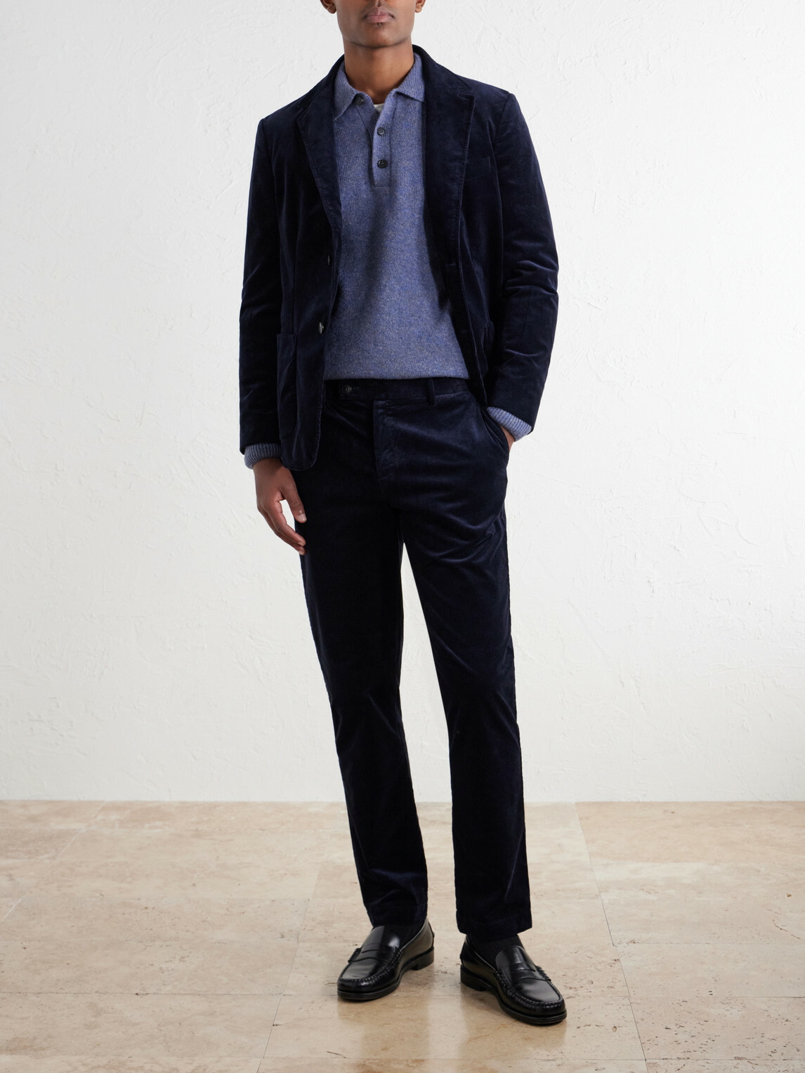 Sunspel - Straight-Leg Cotton-Corduroy Suit Trousers - Blue