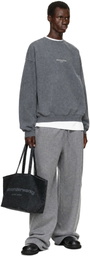 Alexander Wang Gray Oversized Logo Print Sweatshirt