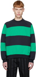 Sunnei Navy & Green Panel Sweatshirt