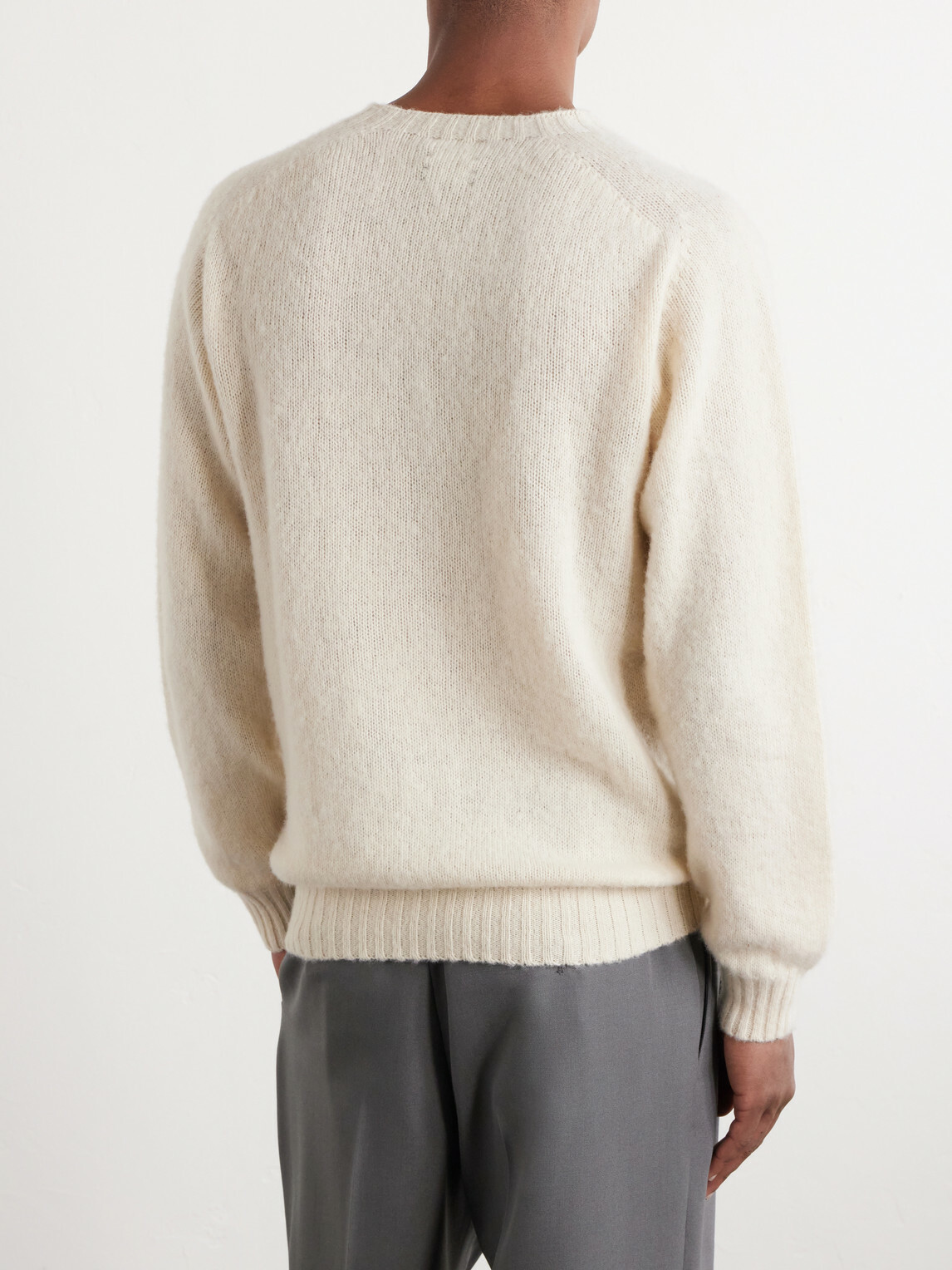 Drake's - Brushed Shetland Wool Sweater - Neutrals