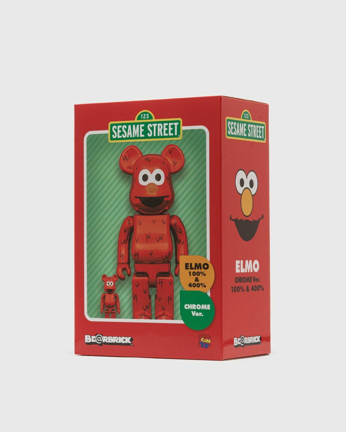 MEDICOM BEARBRICK 100% 400% SESAME STREET ELMO CHROME Multi-color Mens Collectibles & Toy