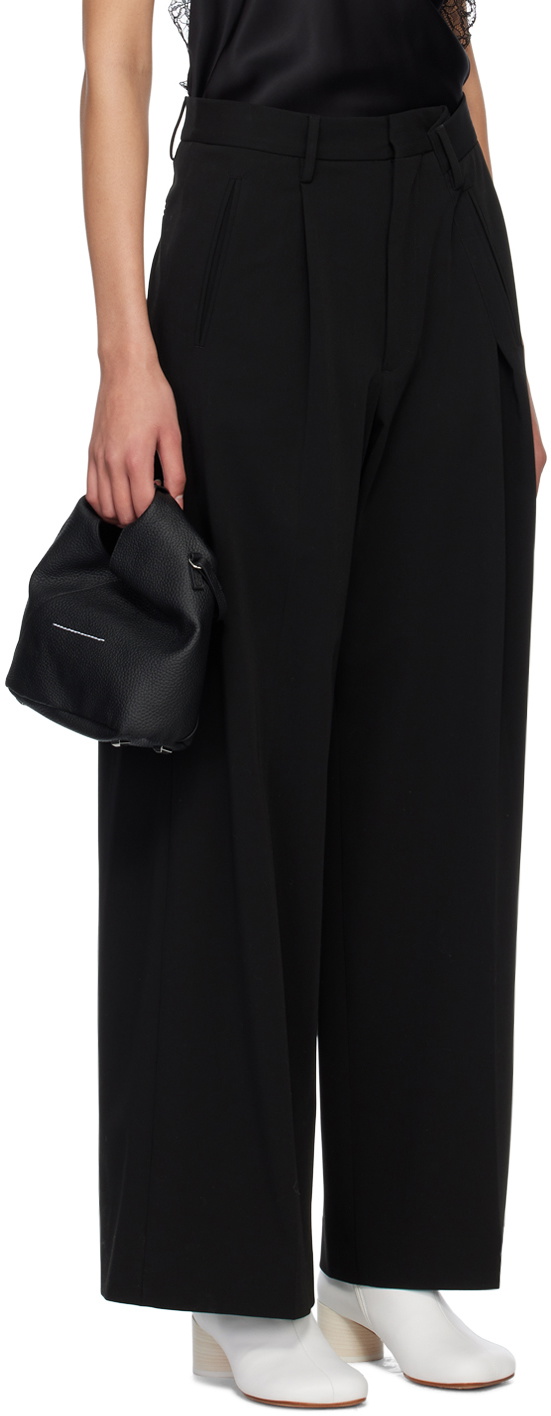 MM6 Maison Margiela Black Wide-Leg Trousers MM6 Maison Margiela