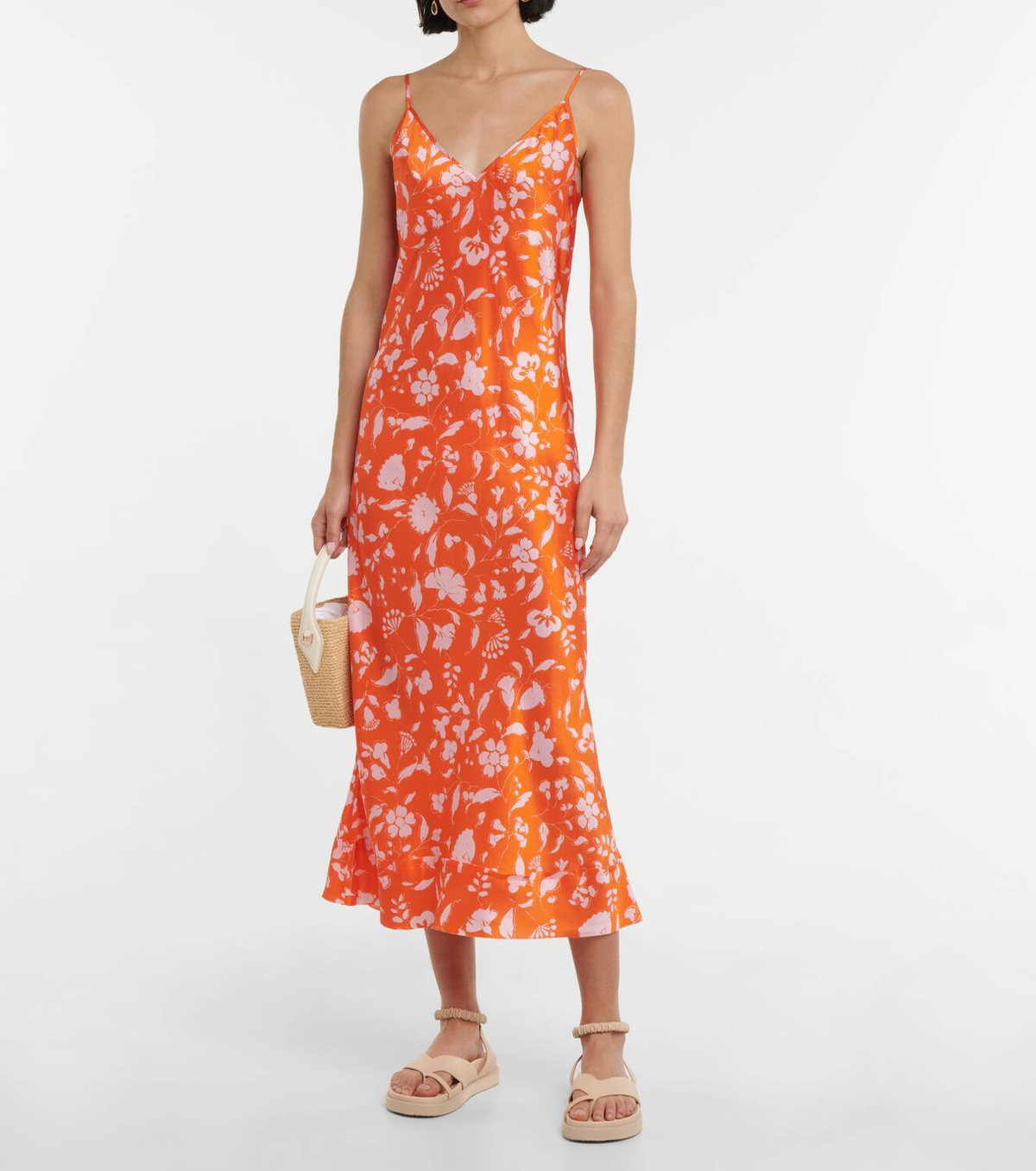 Lee Mathews Bella floral silk satin slip dress