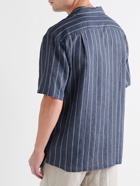 TURNBULL & ASSER - Camp-Collar Striped Linen Shirt - Blue