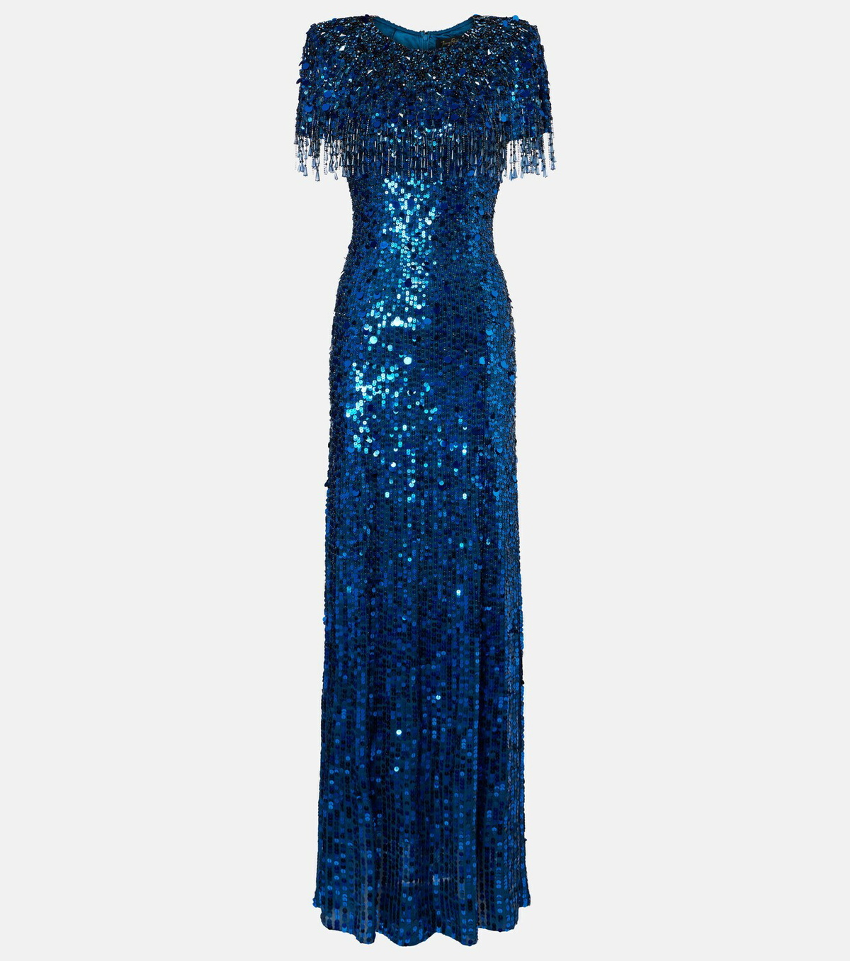 Jenny Packham Embellished fringed gown