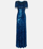 Jenny Packham Embellished fringed gown