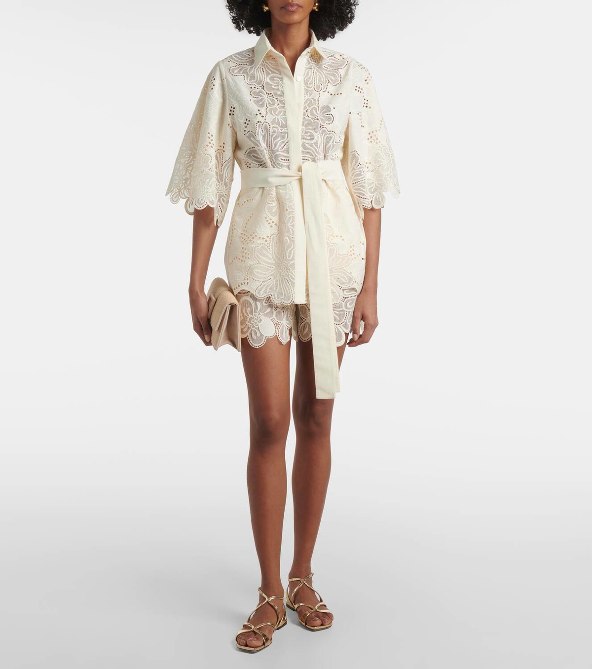 Elie Saab Embroidered broderie anglaise shorts