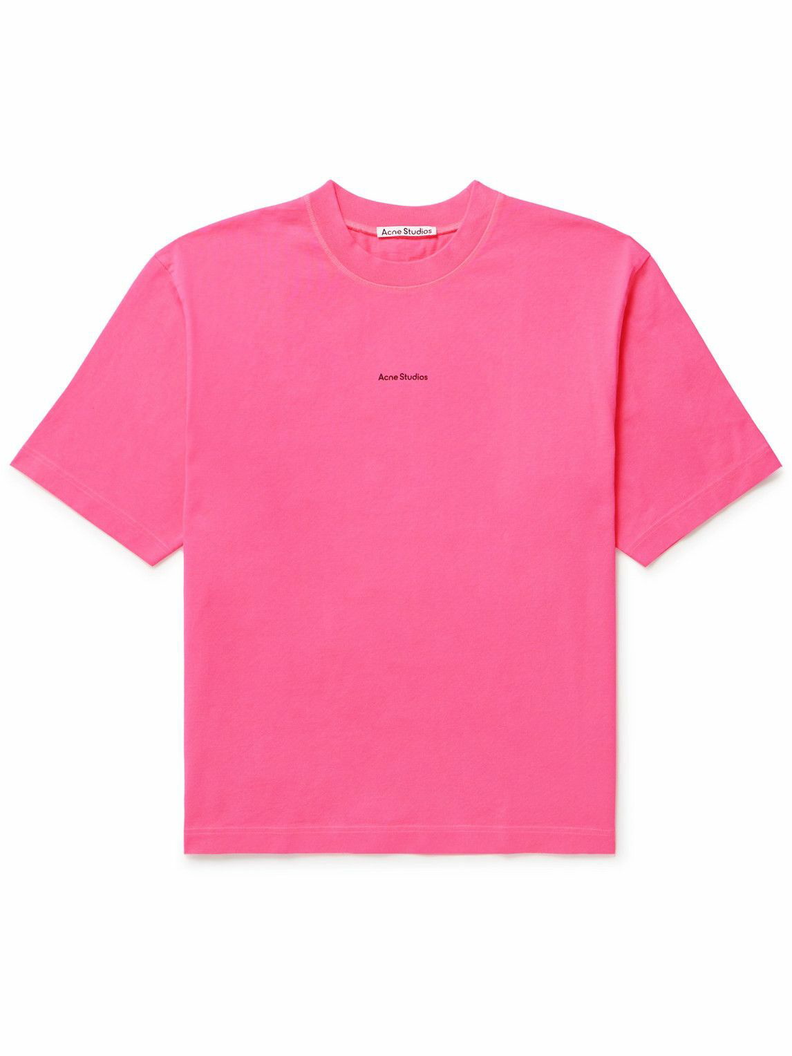 Photo: Acne Studios - Logo-Print Cotton-Jersey T-Shirt - Pink