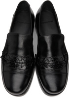 Stefan Cooke Black Polished Slip-On Loafers