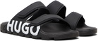 Hugo Black Logo Double Touch-Closure Sandals