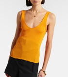 Saint Laurent Ribbed-knit silk jersey tank top