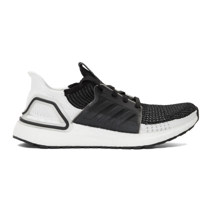 Photo: adidas Originals Black and White UltraBOOST 19 Sneakers