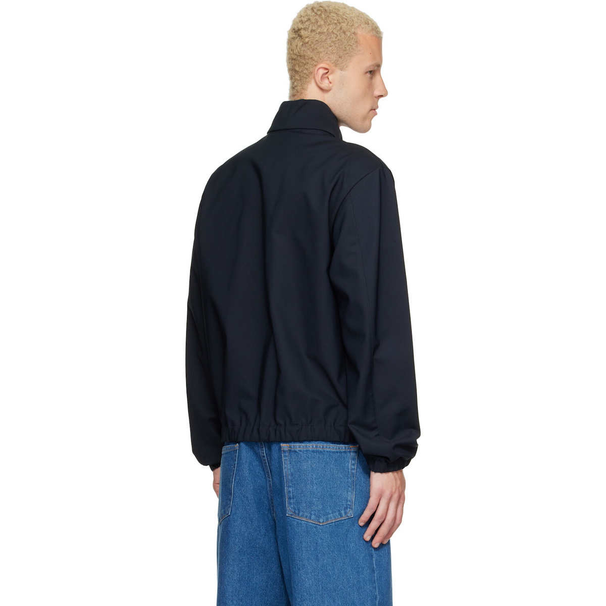 Moncler Navy Fourioun Cotton Blend Short Jacket