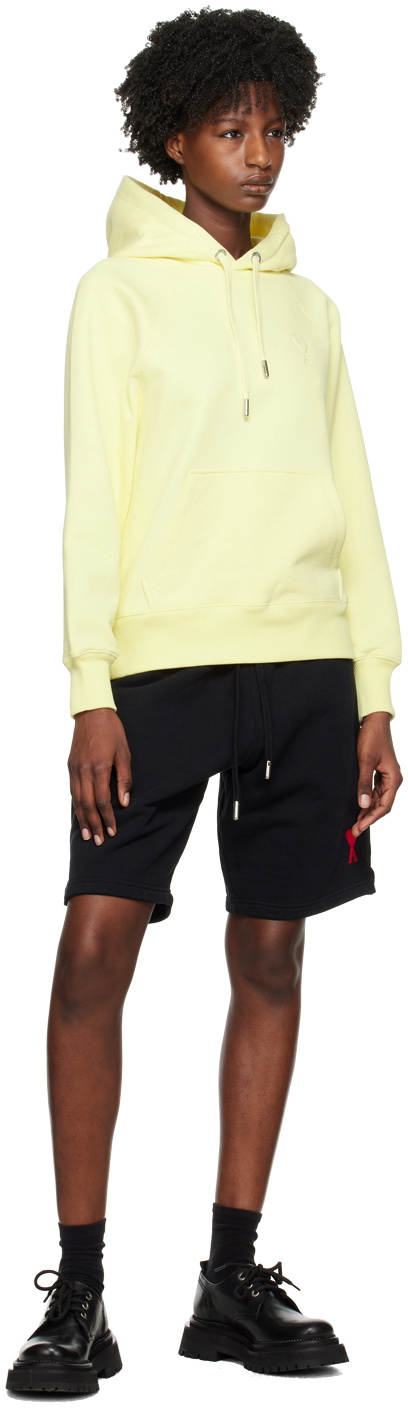 AMI Alexandre Mattiussi SSENSE Exclusive Yellow Ami de Cœur Hoodie