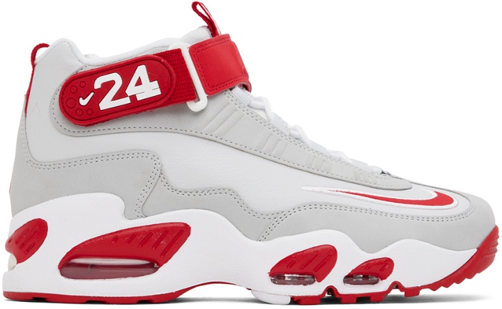 Photo: Nike Gray & Red Air Griffey Max 1 Sneakers