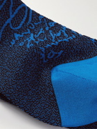 Berluti - Scritto Cotton and Nylon-Blend Jacquard Socks - Blue