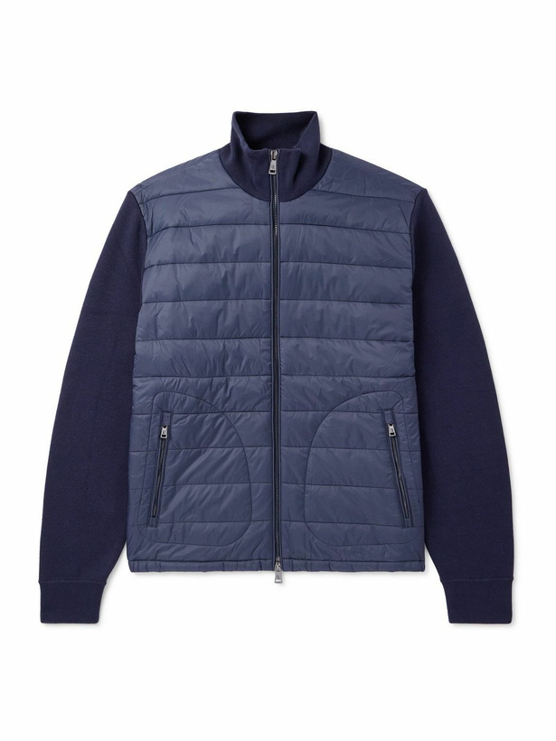 Photo: Ralph Lauren Purple label - Slim-Fit Padded Shell-Trimmed Wool Jacket - Blue