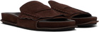 JACQUEMUS Brown Suede Loafer Sandals