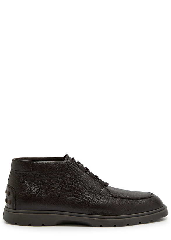 Photo: Tods Polacco Grained Leather Shoes Brown