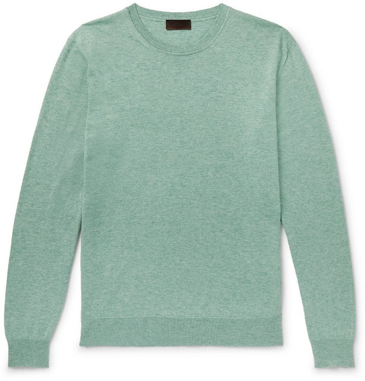 Photo: Altea - Cotton and Cashmere-Blend Sweater - Green