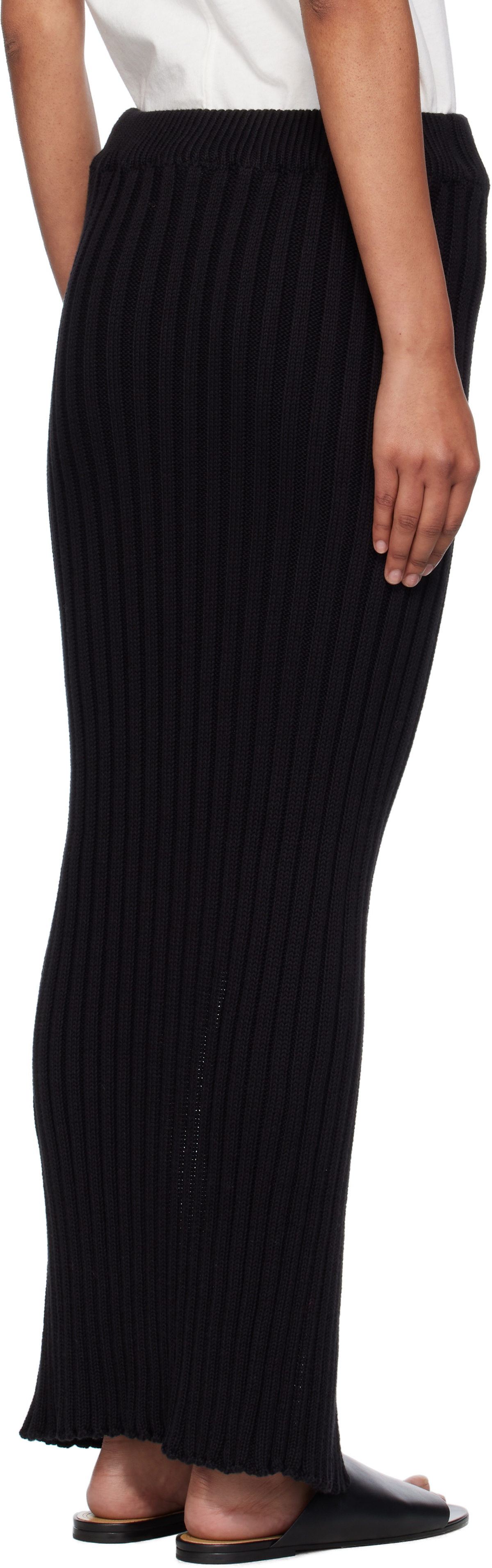 Baserange Black Macau Midi Skirt
